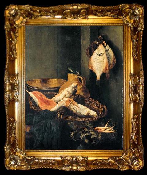 framed  BEYEREN, Abraham van Still-Life with Fish in Basket, ta009-2